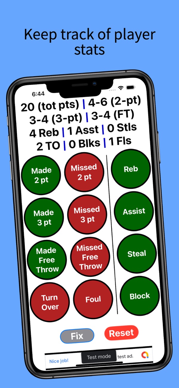 My BBaller Stats on iPhone